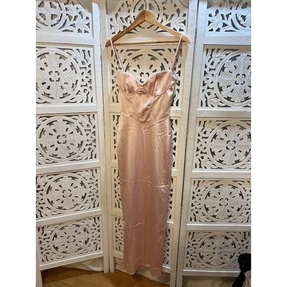 House of CB Stefania Soft Peach Corset Maxi Dress Size XS Extra Small - Picture 5 of 10
